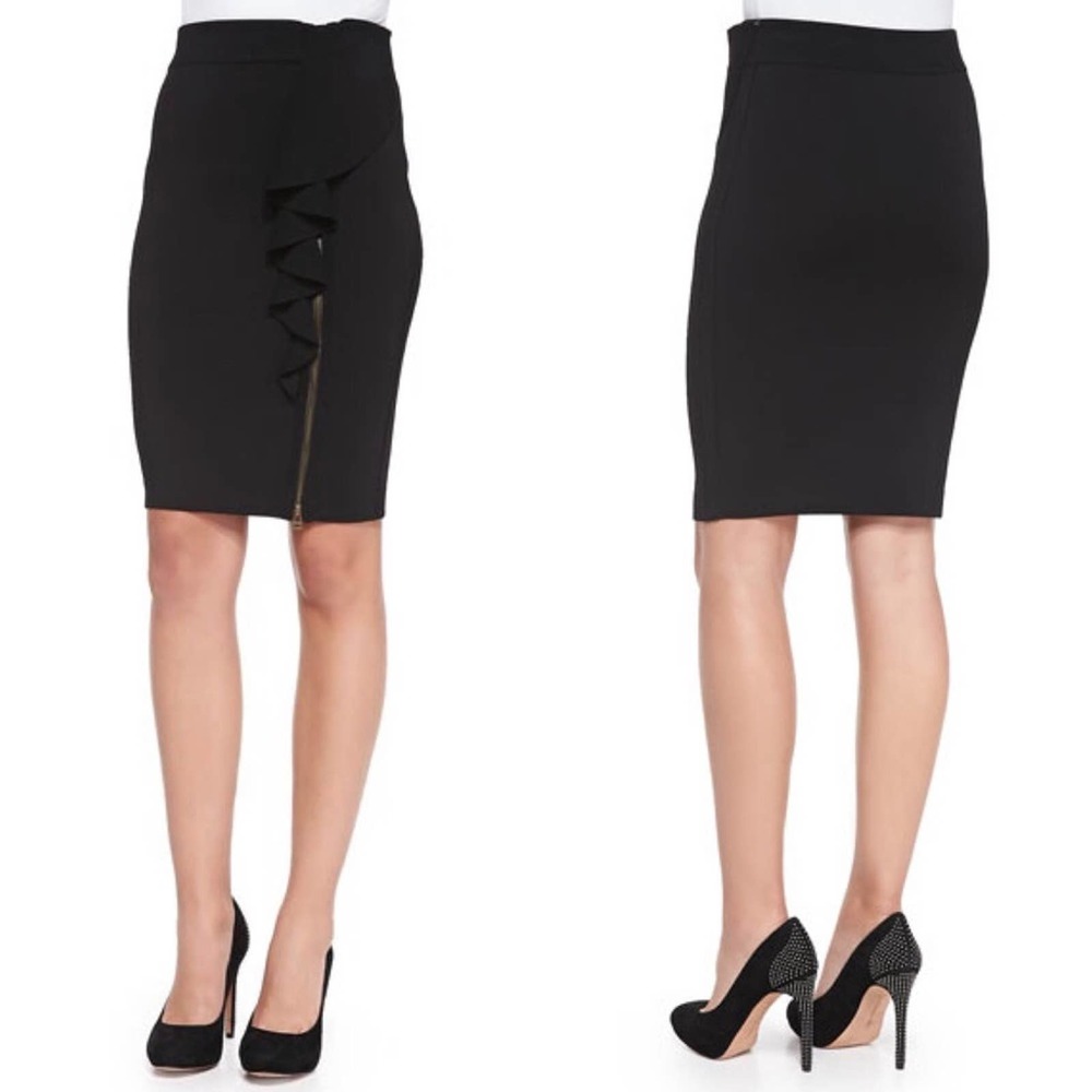 Rebecca Minkoff Angela Ruffled Zipper Pencil Skirt Women’s Large NWT